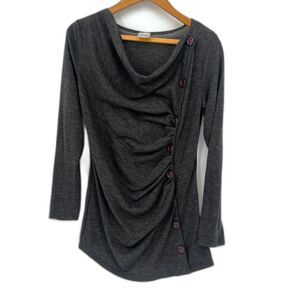 J Mode VTG Goblin Core Side Button Detail Ruched Lightweight Sweater‎ Size LG